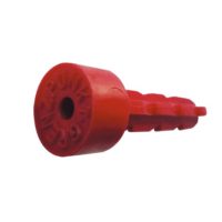 Cheville en plastique, inscription « Grenzpunkt », couleur : rouge, longueur : 85 mm
