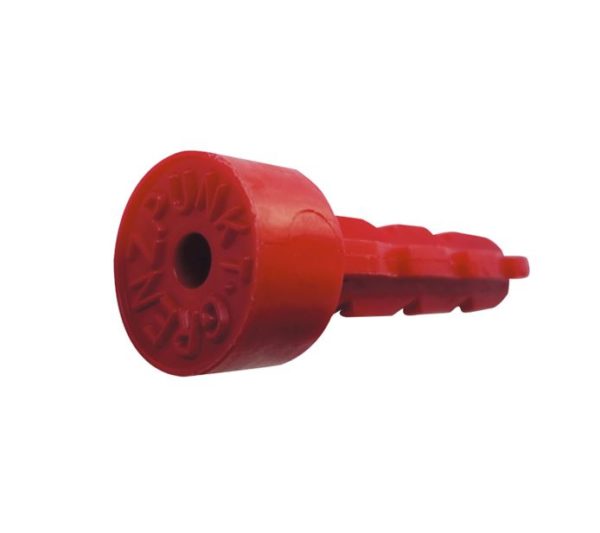 Cheville en plastique, inscription « Grenzpunkt », couleur : rouge, longueur : 85 mm
