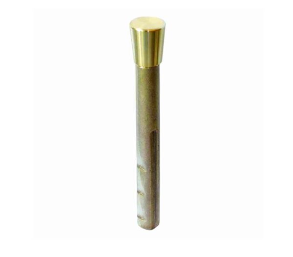 Boulon en laiton avec tige extra longue, tête Ø 30 mm, longueur 200 mm, inscription « HP »
