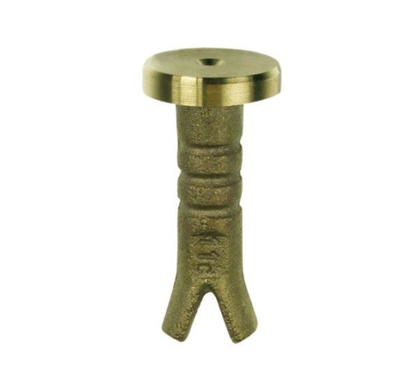 Bolzen aus Messing, Bohr-Ø 22 mm, Länge 60 mm, Kopf-Ø 28 mm, Zentrierung