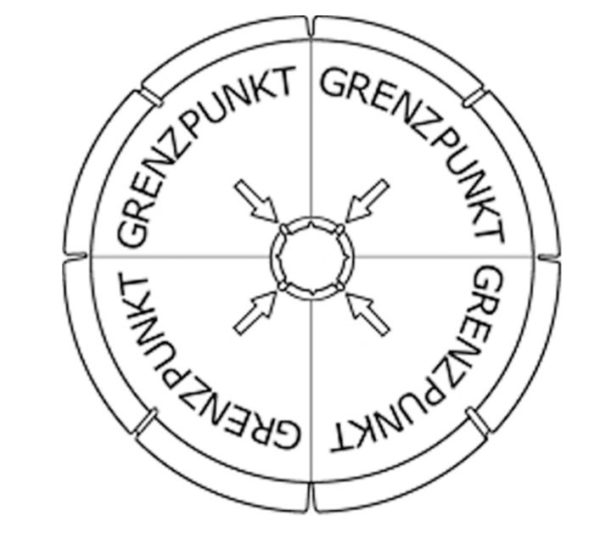 4/4 Marque autocollante RSKM20, inscription  GRENZPUNKT – Image 7