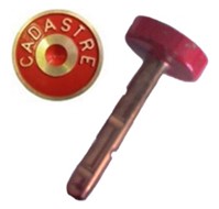 Cheville de démarcation en laiton « CADASTRE »