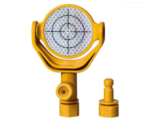 Mini-réflecteur avec croix et trou de centrage , jaune