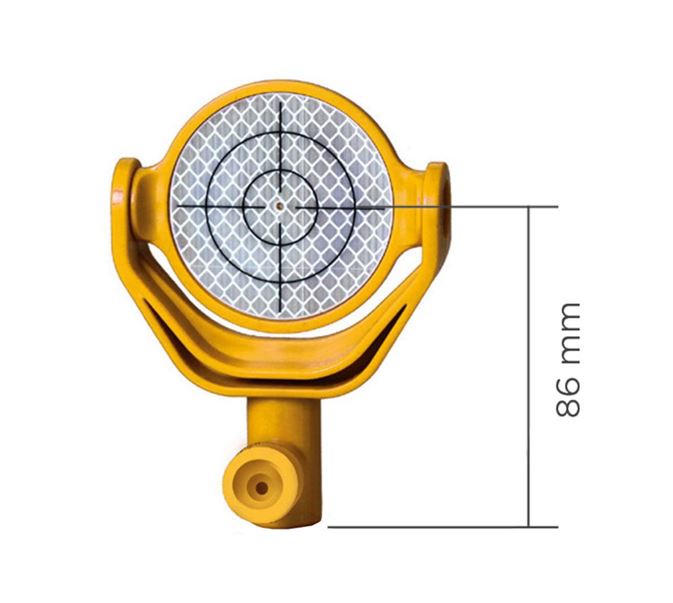 Mini-Reflektor mit Kreuz und Zentrierloch , ohne Leica-Adapter - gelb