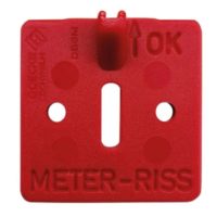 Repère de mesure réglable 40 x 40 x 4 mm (+ 6 mm de languette) avec vis et cheville