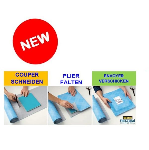 SCOTCH Flex & Seal Versandrolle FS-1520 blau, selbstklebend 38 cm x 6 m - Image 2