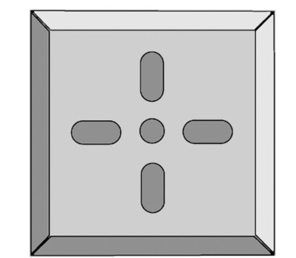 Einschlag-Marken Kopf  100 x 100 x 90 mm - 500 mm - weiss - Strichkreuz - Image 2