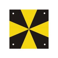 Zielmarken in Aluminium – schwarz / gelb – 100 x 100 mm