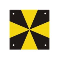 Cibles en aluminium noir / jaune – 100 x 100 mm