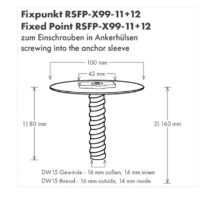 Point fixe pour prismes pivotants et inclinables et marques réfléchissantes – 80 mm RSFP-X99-11