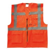 Komfort-Warnschutzweste nach EN ISO 20471 orange, Aufdruck: VERMESSUNG, Größe M