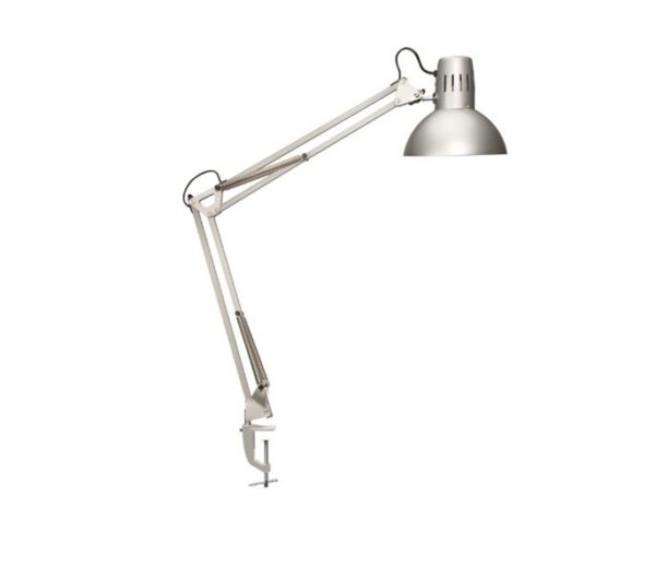 MAUL Lampe de table MAULstudy argent, E27, pied de serrage