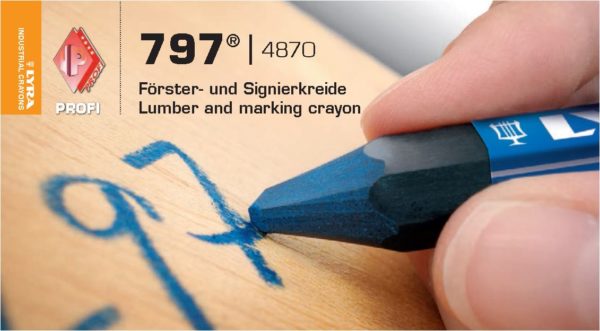 LYRA 797 | 4870 - Craie de marquage - pour bois, métal, asphalte - ø 11-12 mm - BLEU